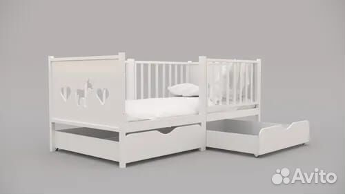 Кроватка с бортиком берёза Лисенок для малыша