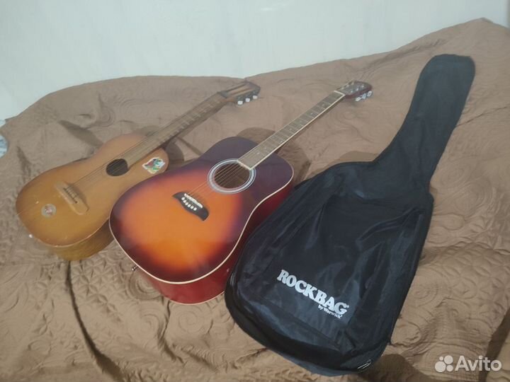 Акустическая гитара + чехол+кронште