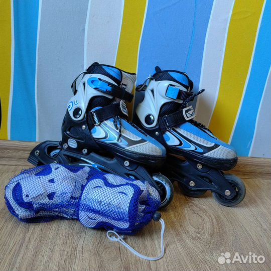 Роликовые коньки детские раздвижные р. 33-36