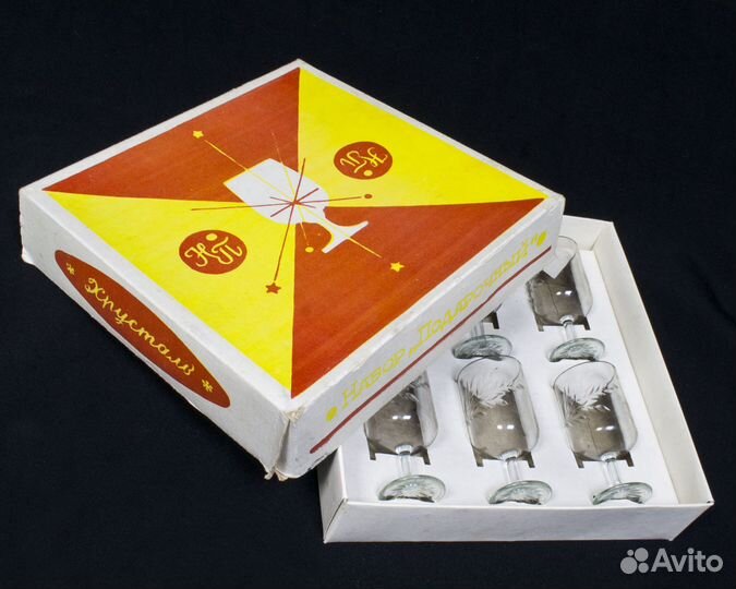 Набор Рюмки на ножке 6 шт, хрусталь, в коробке, в