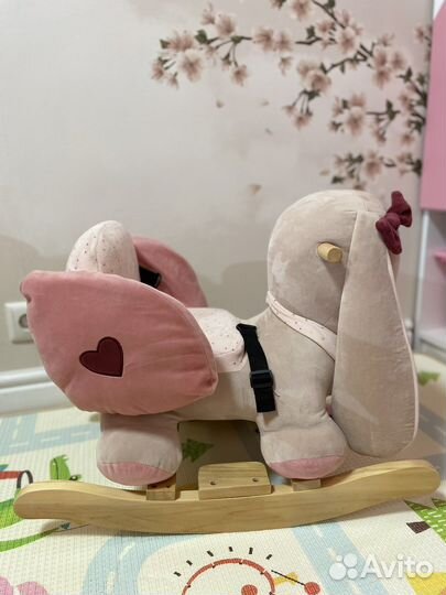 Детская качалка Nattou зайка розовая