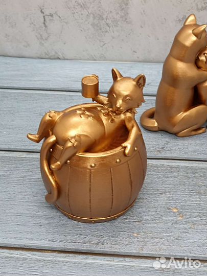 Статуэтка кошка под бронзу