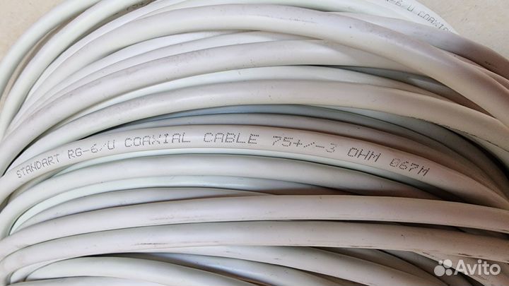 Кабель коаксиальный RG-6U standart. бухта 61м