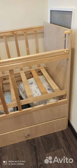 Детская кроватка трансформер с комодом