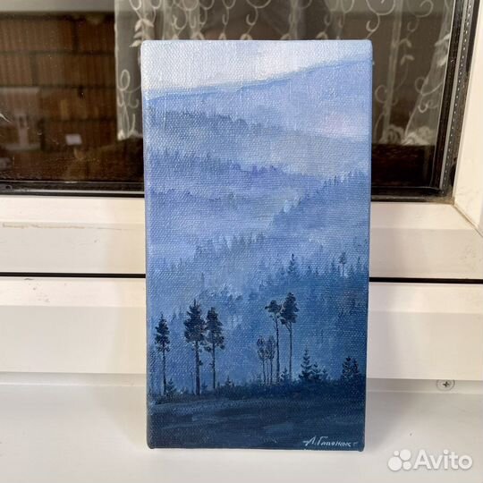 Картина маслом «Зимний лес»