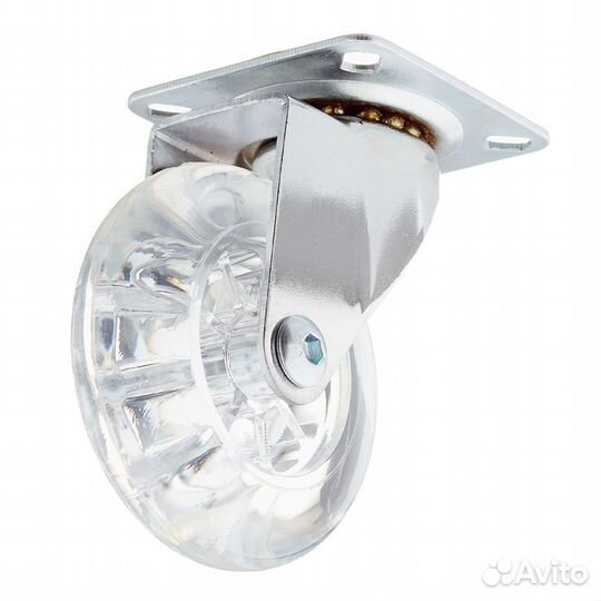 Опора колесная поворотная полиуретан/пластик на пл