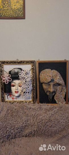 Маски ручной работы из джута