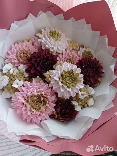 Букеты цветов из яблочного зефира ручной работы