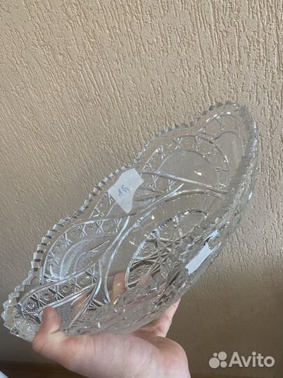Блюдо хрустальное богемия