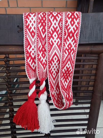 Пояс тканый на бердо