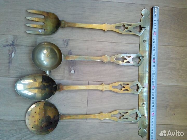 Старинный, винтажный кухонный набор. Бронза Европа