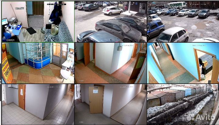 Видеонаблюдение. 1 купольная, 3 улич камеры AHD