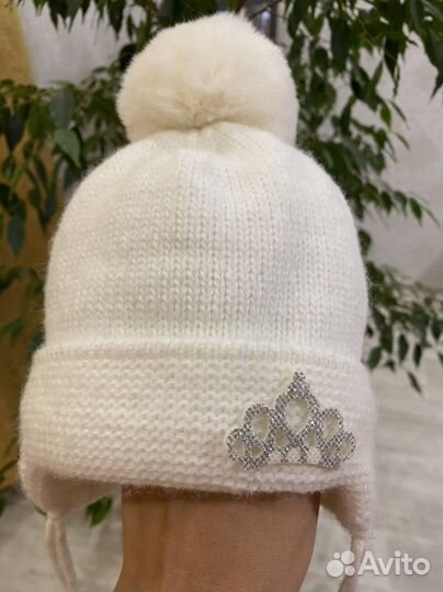 Шапка для девочки 0-6 месяца