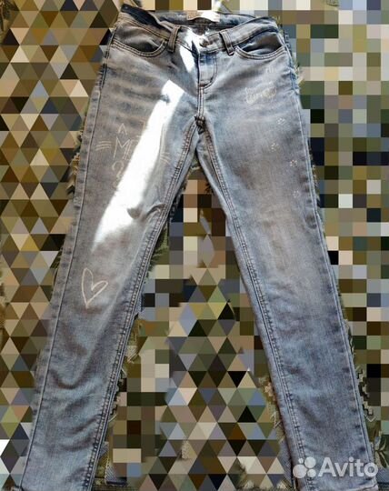 Рубашка джинсовая, джинсы на девочку152 размер