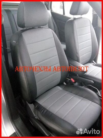 Чехлы Автопилот Volkswagen Golf из экокожи чёр-сер