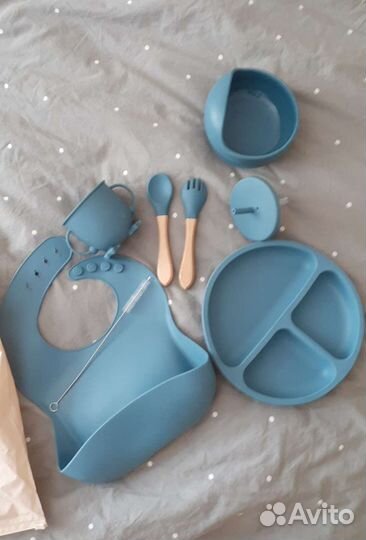 Набор детской посуды силиконовый