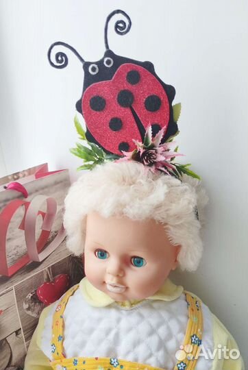 Ободок Божья коровка. Карнавальный костюм