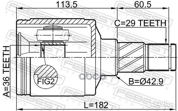 Шрус внутренний 2011-comlh Febest