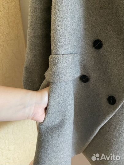 Пальто женское серое zara 40 42