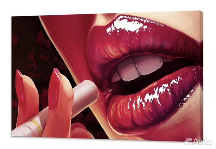 Новая Картина на холсте сочные губы