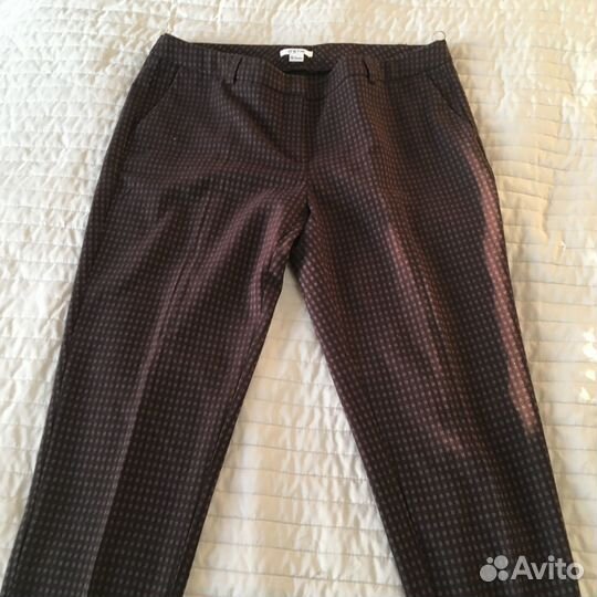 Брюки женские коричневые в мелкую клетку 46-48