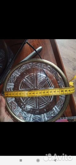 Конфетница мельхиор хрусталь СССР Чехия