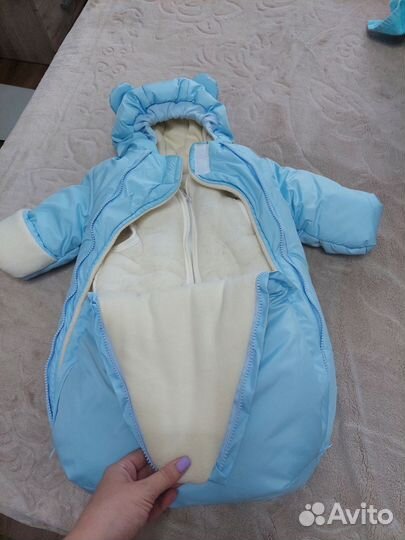 Зимний комбинезон- конверт для новорожденных