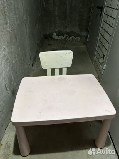 Детский стол и стул IKEA маммут