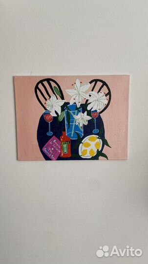 Картина холст на картоне акрил натюрморт