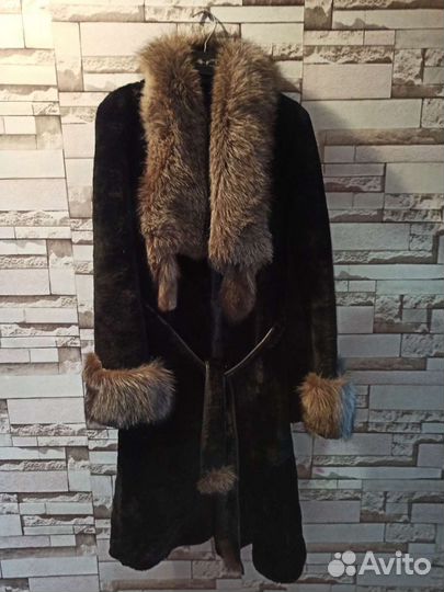 Шуба мутоновая с норкой размер 46-48