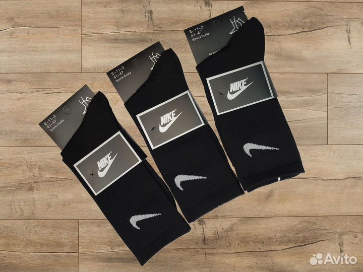 Носки nike высокие черные 3 пары