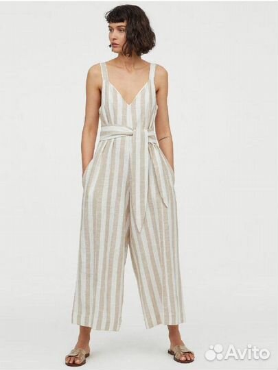 Комбинезон-кюлоты H&M лён вискоза