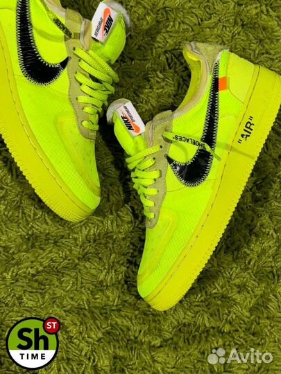 Кроссовки Nike Off-White Air Force 1 Volt Оригинал