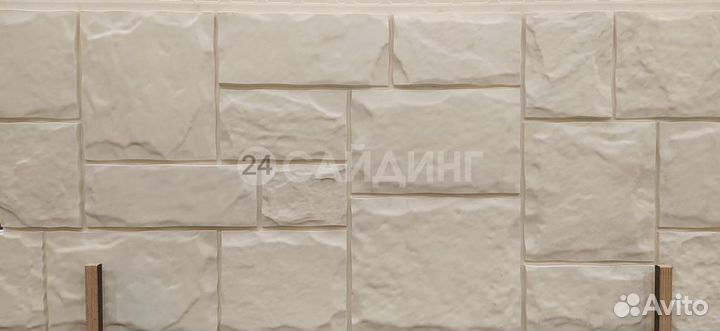Фасадные панели Grand Line Крупный Камень Молочный
