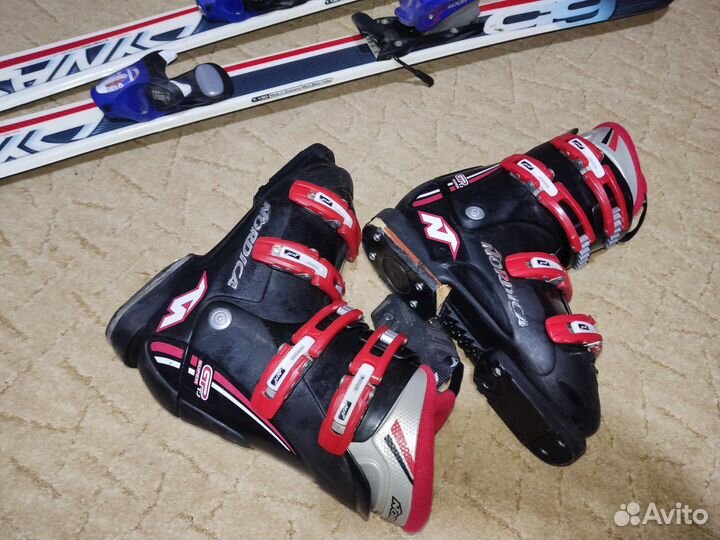 Горные лыжи 130 ботинки комплект