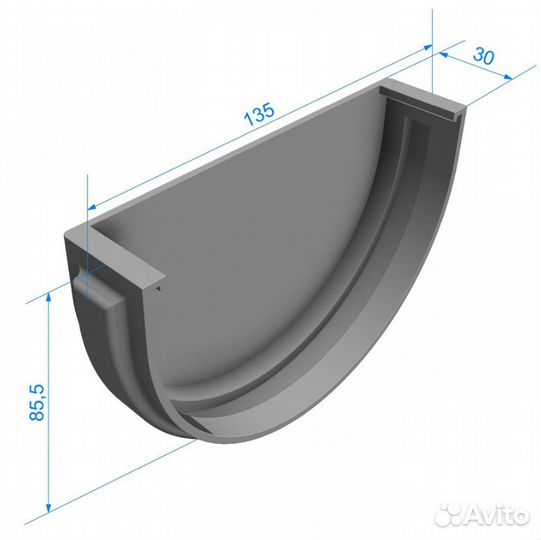 Заглушка желоба пвх Docke Premium Пломбир 120 мм