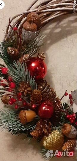 Новогодний венок ручной работы