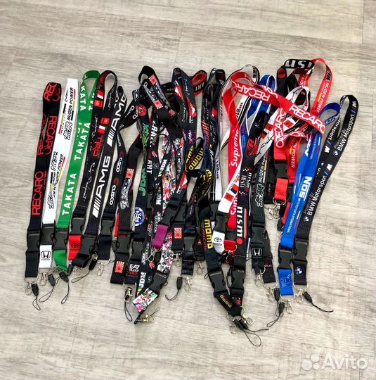 Шнурок JDM для ключей на шею с карабином (ланъярд)