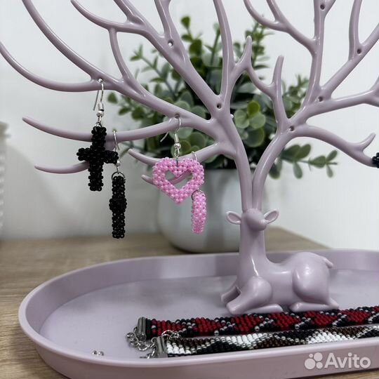 Серьги из бисера ручная работа