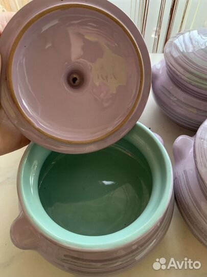 Керамические горшки для запекания набор 4 шт