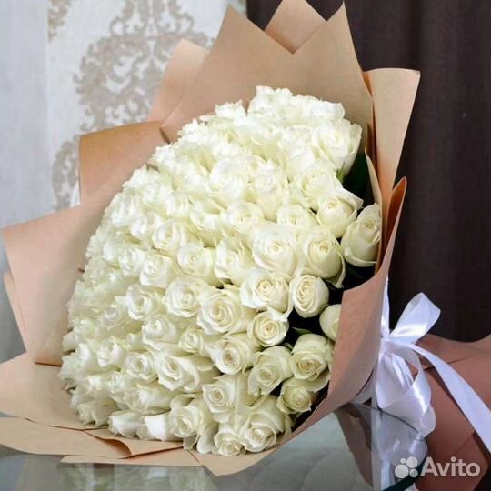Белые розы букет
