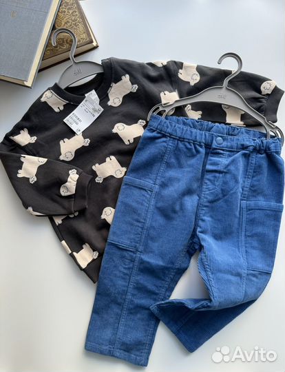 Новый свитшот с собачками H&M 68,74,92