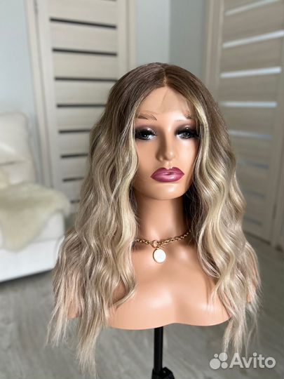 Парик полусистема блонд