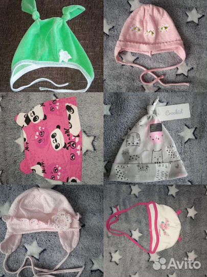 Шапочки на девочку (много)