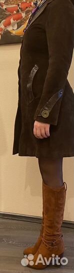 Пальто замшевое демисезонное 42-44 р