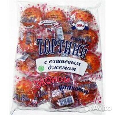 Кексы Махариши Тортини с Вишневым джемом 500г