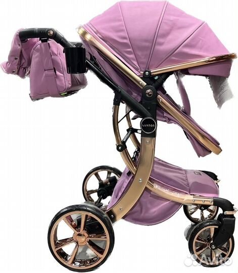 Коляска-трансформер Luxmom 608 2в1 экокожа-ткань