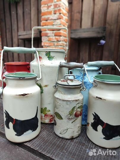 Бидончик молочный розы