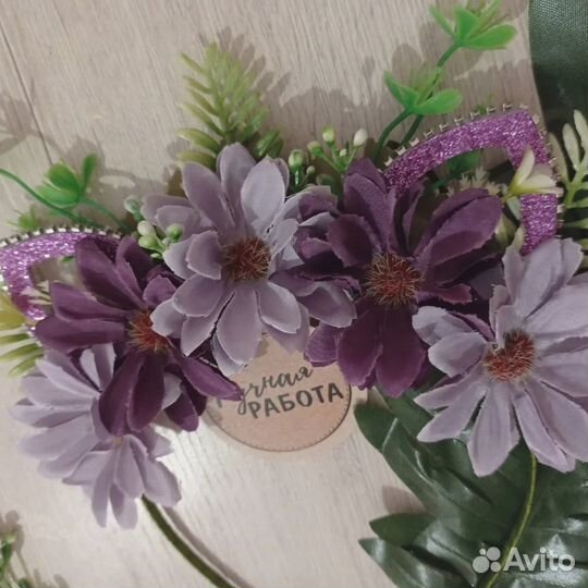 Ободок для волос с цветами