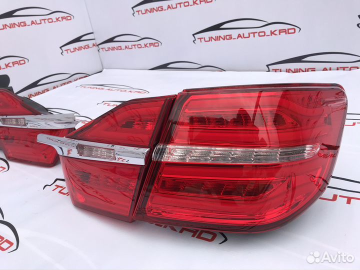 Стоп - сигналы Toyota Camry 55 2014-17 стиль Mersedes (красные) LED